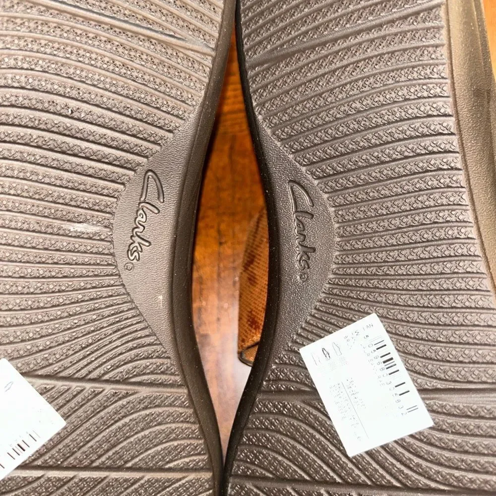 Clarks Brown Leather Slip on Sandals(Size 12)